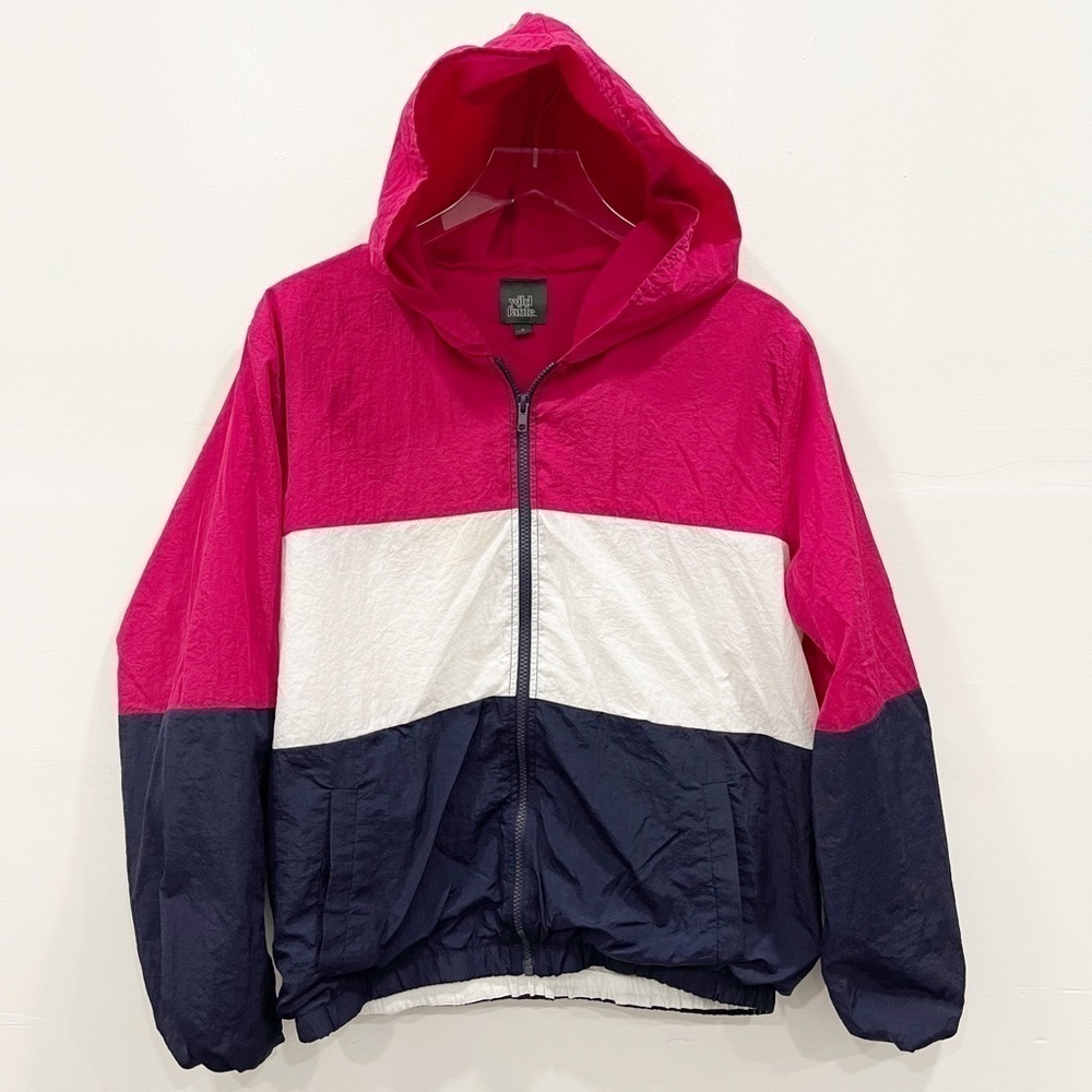 Wild Fable 90’s Colorblock Windbreaker Jacket Lightweight Hooded Size Medium